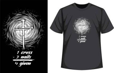 Hristiyan İncili ayet t-shirt tasarım illüstrasyon vektörü
