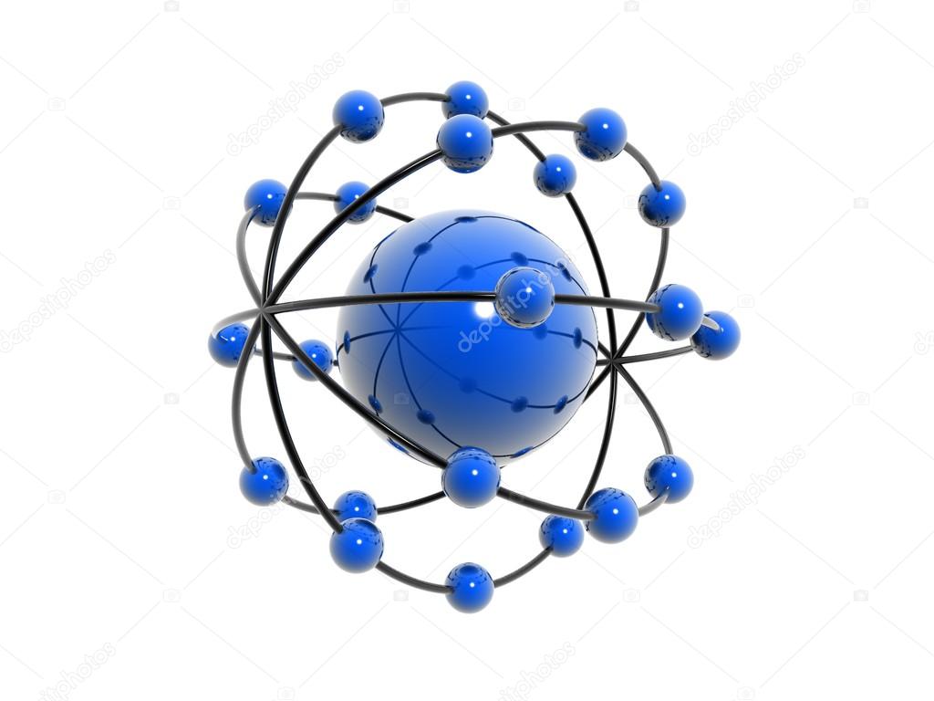 Molecule illustration on white