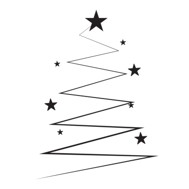 Yıldızların keskin kenarları olan zigzag Noel ağacı.