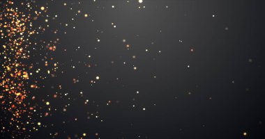 Hızla azalan çok yönlü, toz zerrecikleri. Hız artmış, muhteşem görünümlü, parlak altın tozlu perdeler parlıyor geçiş kapağı açılıyor. Yeni yıl 2026 Sparkles. Cazibe döngüsü