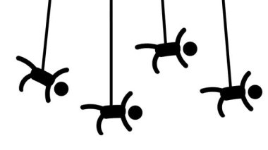 Rakamlar havada çaresizce sallanıyor, kontrolü kaybetmeyi, belirsizliği ve görünmez kısıtlamalarda kapana kısılmanın rahatsız edici hissini temsil ediyor.