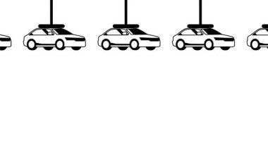 Arabalar endüstriyel hareketi, organizasyonu ve otomatik seri üretim sistemlerinin düzenli ritmini temsil eden bir taşıma hattına tutunurlar.