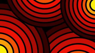 Üst üste binen kırmızı ve turuncu dairesel şekillerin soyut bileşimi yaratıcılık, sanat ve dinamik modern tasarımı temsil eden derinlik, sıcaklık ve enerji yaratır..