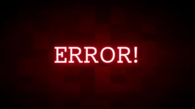 Parlak kırmızı metin ile koyu arkaplan sistem arızası, kritik uyarılar ve yüksek yoğunluklu dijital işlev bozuklukları üzerine dramatik vurgu yapıyor.