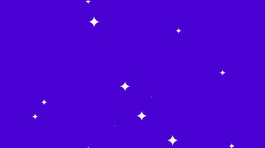 Küçük beyaz parlayan yıldızlar ve parıltılardan oluşan dağınık bir alan, sihirli ve göksel bir etki yaratmak için mor bir arkaplan boyunca sergilenir.