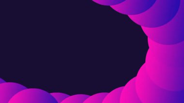 Katmanlı mor ve pembe dairelerin kıvrımlı yolu karanlık bir donanma sahasına karşı derinlik hissi yaratır.