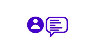 Özel bir kullanıcının mesaj gönderdiğini veya aldığını göstermek için küçük bir mor kişi simgesi bir konuşma balonunun yanına yerleştirilir.