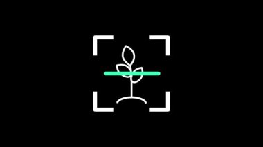 Tarımsal büyüme ve bitki sağlığını izlemek için topraktan büyüyen küçük yeşil bir fide taranıyor.