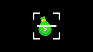 Bir dolar işaretli yeşil bir para çantası servet ya da mali takip için taranıyor