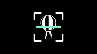 Bir sıcak hava balonu, seyahat ya da eğlence amaçlı uçuş izlemesini göstermek için tarama çerçevesinin içine yerleştirilir.