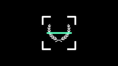 Yeşil yatay bir çizgi, her iki taraftaki iki beyaz defne dalı tarafından çerçevelenir. Bu da resmi bir dijital ekranda zaferi ya da başarıyı ya da en iyi performansı gösteren bir ekranı simgeler.