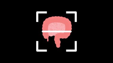 İnsan bağırsaklarının anatomik bir çizimi, sindirim sağlığını veya dijitalleşmiş bir tanı sistemi tarafından yapılan alt karın taramasını temsil eden çerçevede merkezlenir.