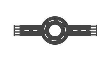 Akışı yönetmek için düz bir iki şeritli otoyolun ortasına dairesel bir döner kavşak yerleştirilir.