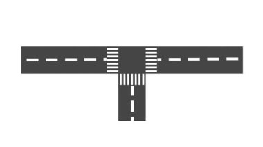 T kavşağı, düz yaya yolu ile yatay bir yola dikey bir yol bağlar