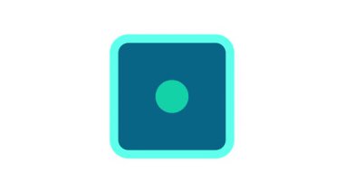 Yuvarlak bir deniz mavisi karesi, gezici bir uygulama için temiz ve tanınabilir bir simge oluşturmak için beyaz ve deniz mavisi şeklinde iki küçük kesişen daire içerir.