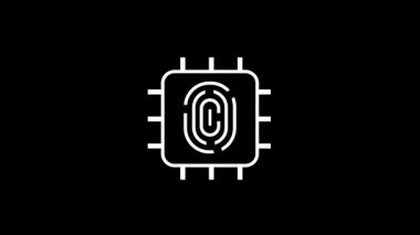 Bir mikroçip simgesine gömülü biyometrik parmak izi tarayıcısı mobil aygıtlarda yüksek seviye veri koruması için donanım temelli güvenliği temsil ediyor