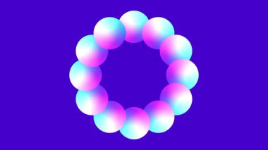 Küçük parlak küreler, parlak inci kolye efekti yaratmak için mükemmel bir daire şeklinde dizilmiştir. Siyah ve profesyonel bir arkaplana karşı.