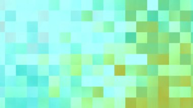 Açık mavi ve sarı tonlardaki küçük kareler, yumuşak ve parlak kareli bir görünüm oluşturan pikselleştirilmiş veya fayanslı mozaik deseni oluşturur.