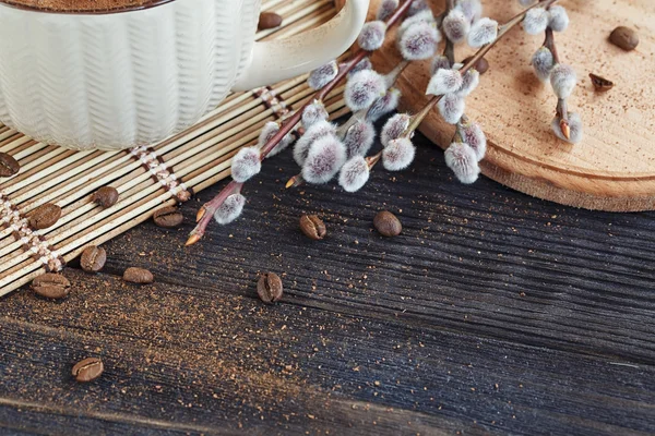 Taza de capuchino con canela — Foto de Stock