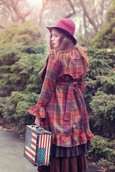 Beautiful woman in a vintage clothing — Stock Photo, Image