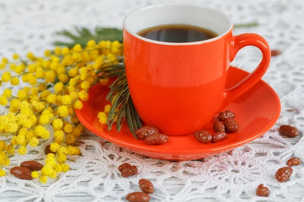 Kaffee und Mimosen — Stockfoto