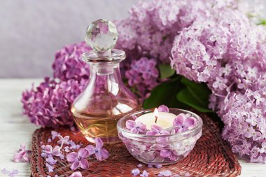 Spa Konsept: kaplıca tedavisi doğal deniz tuzu ile kompozisyon,