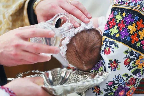 Christening newborn in church — Stock Photo, Image