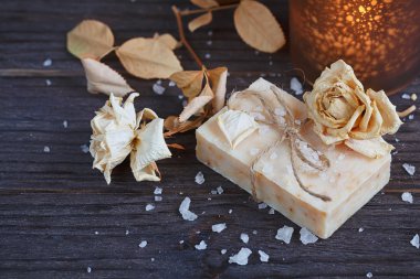 Kaplıca tedavisi bileşimi. Doğal el yapımı sabun ile fragran