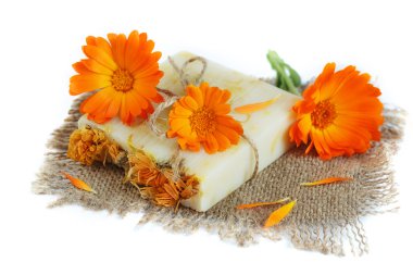 Calendula ile doğal el yapımı Sabun