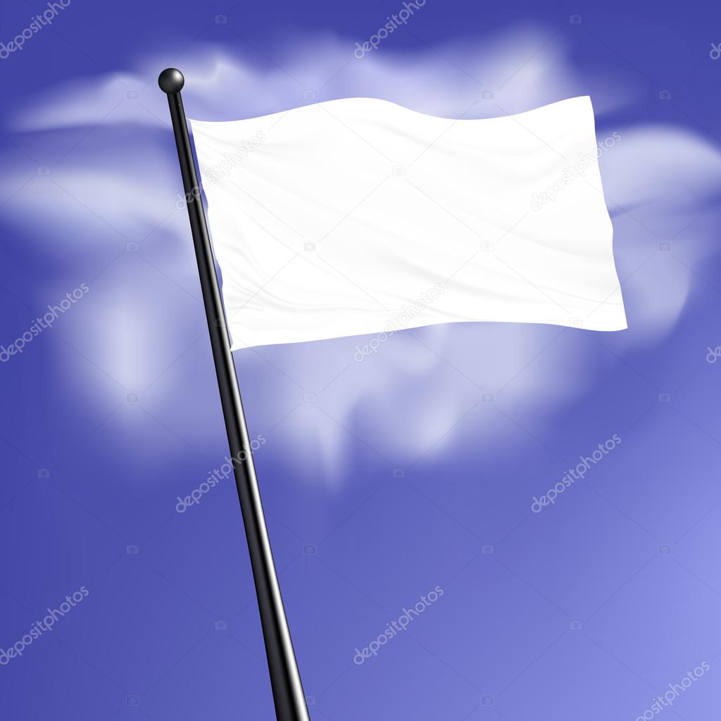 White Blank Vector Flag with steel pole