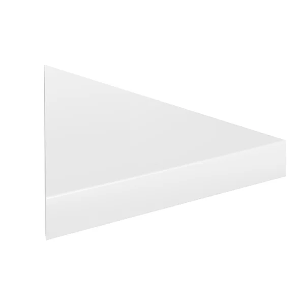 벡터 패키징 : 고립 된 흰색 배경에 흰색 회색 얇은 삼각형 포장 상자. 디자인에 사용할 수 있는 모형 템플릿. — 스톡 벡터