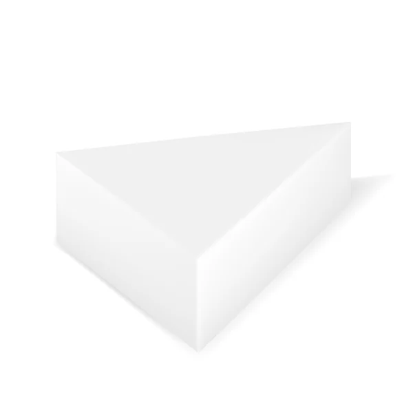 ACONDICIONAMIENTO DEL VECTOR: Caja de embalaje triangular gris blanco sobre fondo blanco aislado. Plantilla simulada lista para el diseño . — Archivo Imágenes Vectoriales