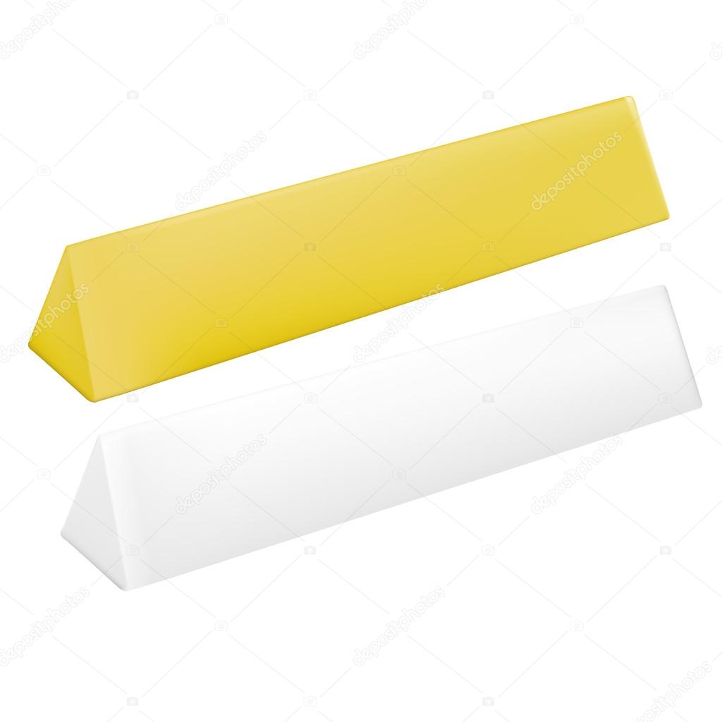 Download Vector Packaging Set Of Triangular Chocolate Packaging Box On Isolated White Background Mock Up Template Ready For Design Vector Image By C Teentoinks Gmail Com Vector Stock 112401630