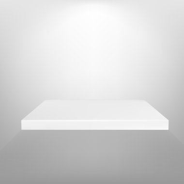 Beyaz gri raf veya Pos POI açık asılı boş 3d reklam