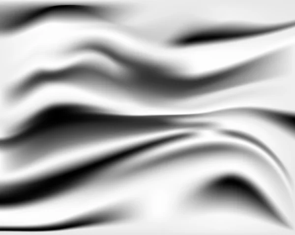 Μαύρο και άσπρο κομψό κύμα σατέν/μετάξι ύφασμα φόντο σχεδιασμό — Διανυσματικό Αρχείο