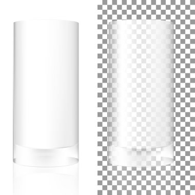 Beyaz gri yarı saydam boş içme cam