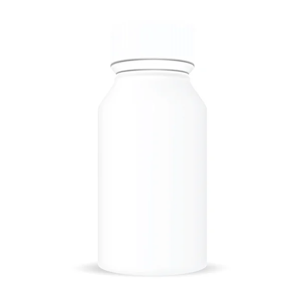 Productos de belleza gris blanco / cosméticos o botella de plástico médico — Vector de stock
