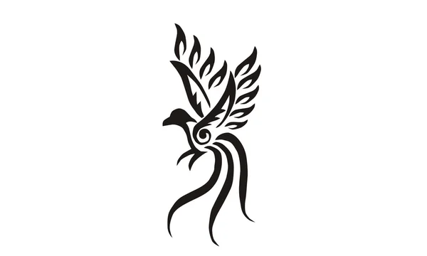 Pájaro tribal del paraíso tatto design — Vector de stock
