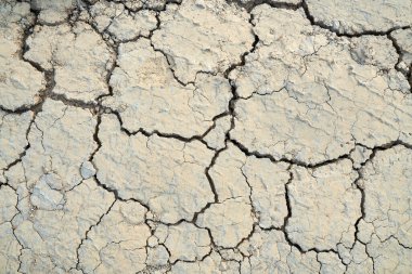 Çölde çatlamış kil dokusu.