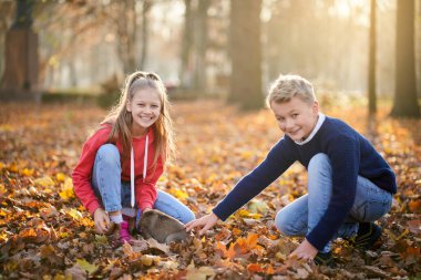 Kız ve erkek parkta köpek gezdirip oynuyorlar..