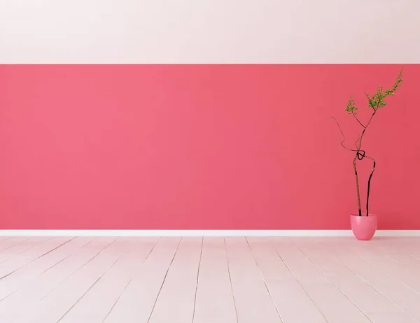 Idea of pink scandinavian room interior with decorative elements. Home nordic interior. 3D illustration