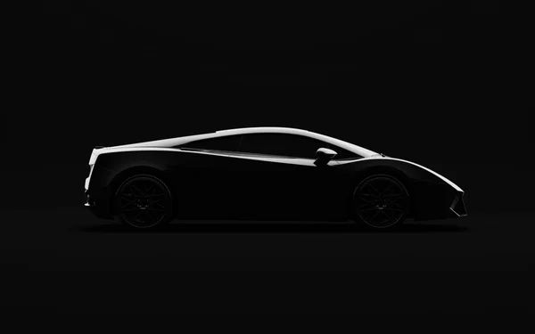 黒の高級スポーツ車側面図 — ストック写真