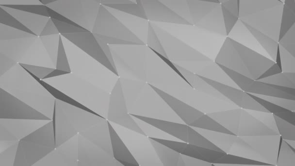 Gris bajo fondo abstracto poli. Animación 3D de fondo de vídeo 4K . — Vídeos de Stock