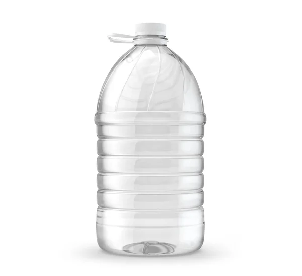 Große Flasche 5 Liter Wasser, isoliert auf weißem Hintergrund. 3D-Darstellung — Stockfoto