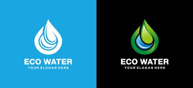 Bir su damlasını yaprak motifi ile birleştiren taze bir eko su logosu. Çevre dostu su markaları, filtreleme, koruma projeleri ve temiz, doğaya dönük bir kimlik arayan sürdürülebilir ürünler için mükemmel..