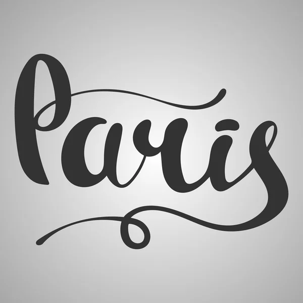 Letras de París. Escrito a mano en París. Letras de mano modernas . — Vector de stock