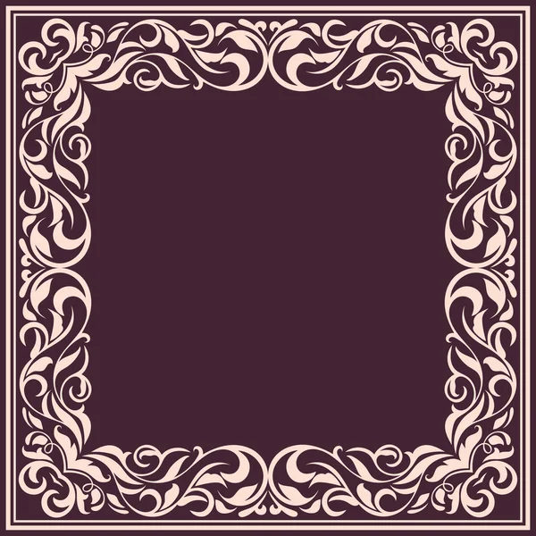 Frame with vintage pattern.Background with floral design. — Stock Vector