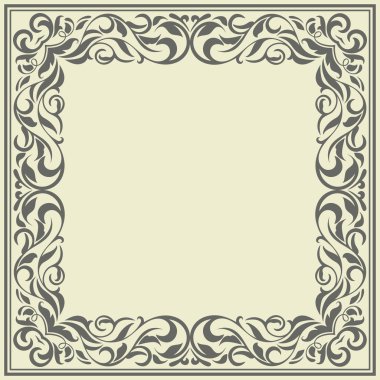 Vintage desen çerçevesiyle. Arka plan ile çiçek tasarım.