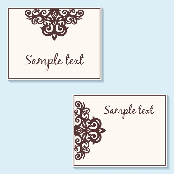 Conjunto de tarjetas florales. Postal con un patrón vintage. Vintage en — Vector de stock