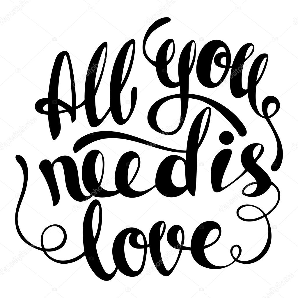 Love is all you need hand written lettering Vector Image